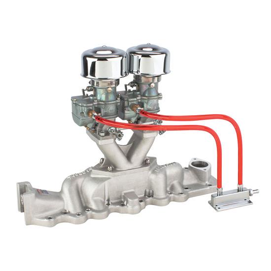 Chrome 9 Super 7® 2x2 Carb/Intake Manifold Kit, 1938-48 Flathead