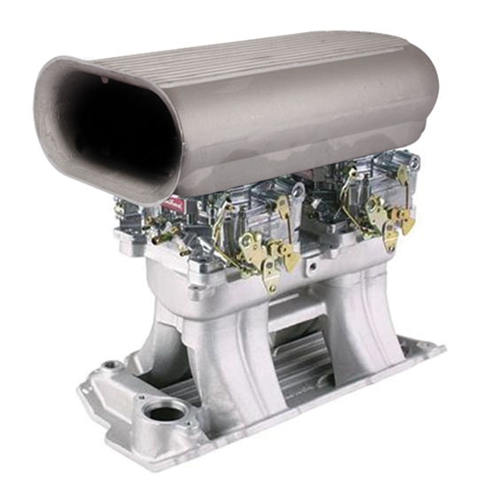Small Block Chevy Street Tunnel Ram Kit, Plain Scoop