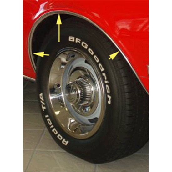 Reproduction Wheelwell Trim Moldings, 1968 RS Camaro, 4piece kit