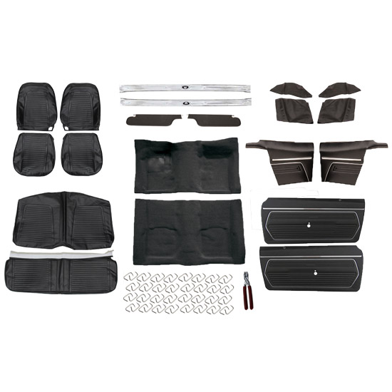 Basic Black Interior Kit, 1969 Camaro Convertible, Bucket Seats