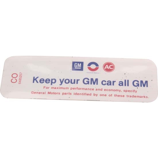 Jim Osborn DC885 350/300HP Keep Your GM Car All GM Decal