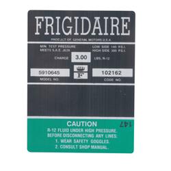 Jim Osborn DC740 1967-68 Camaro Frigidaire AC Compressor Decal