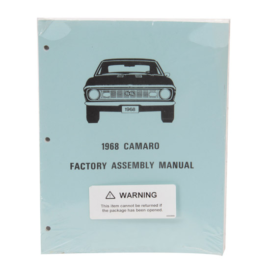 Dave Graham Mp0073 Assembly Manual 1968 Camaro