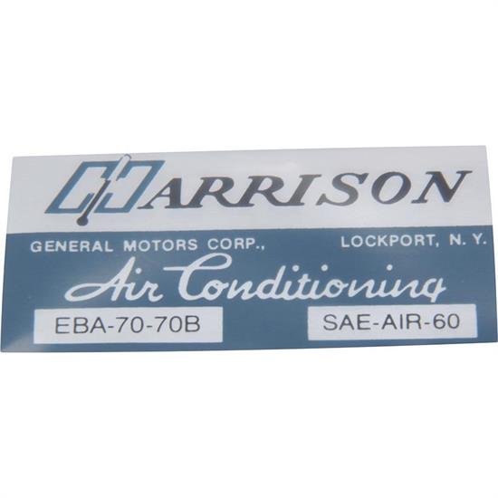 Jim Osborn DC0550 AC Evaporator Box Decal EBA-70-69B for 1969 Camaro