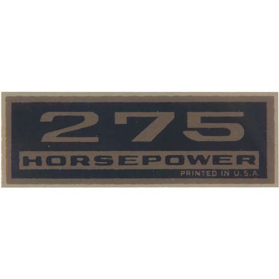Jim Osborn DC0228 275HP Valve Cover Decal, Black/Gold, Each