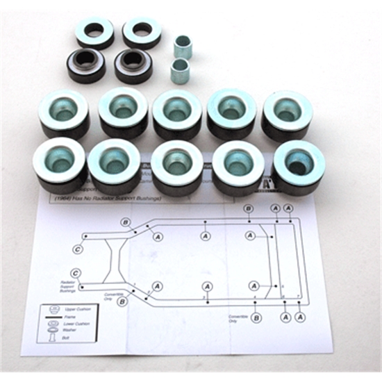 RESTOPARTS SB0514 Body Bushing Set, 64-67 Chevelle/El Camino