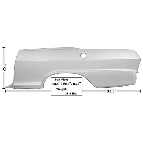 Dynacorn 1621BWT 1962-65 Chevy Nova Full Quarter Panel, Lefthand