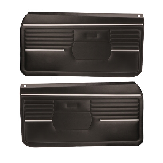 PUI PD210 1968 Camaro Standard Front Door Panels, Black, Pair