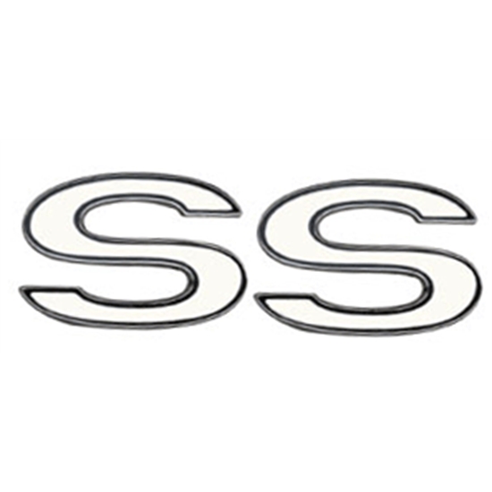Trim Parts 4620 SS Front Fender Emblem for 69-72 Chevelle, White, Each
