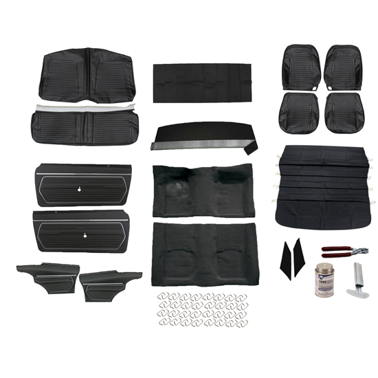 PUI Basic Black Interior Kit, 1969 Camaro Coupe, Bucket Seats