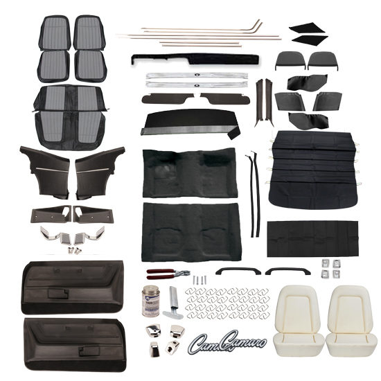 PUI Black/White Houndstooth Upholstery Kit, 1969 Camaro Coupe w/o AC