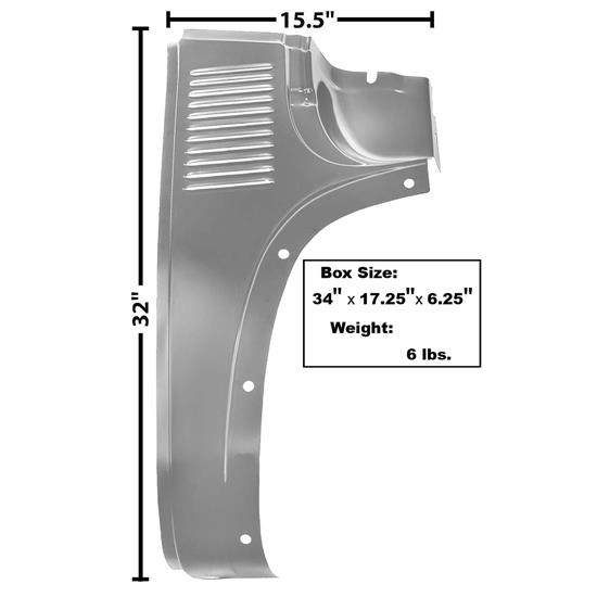 Dynacorn 1106DWT Cowl Outer Lower Panel, RH, 1947-54 Chevy Pickup