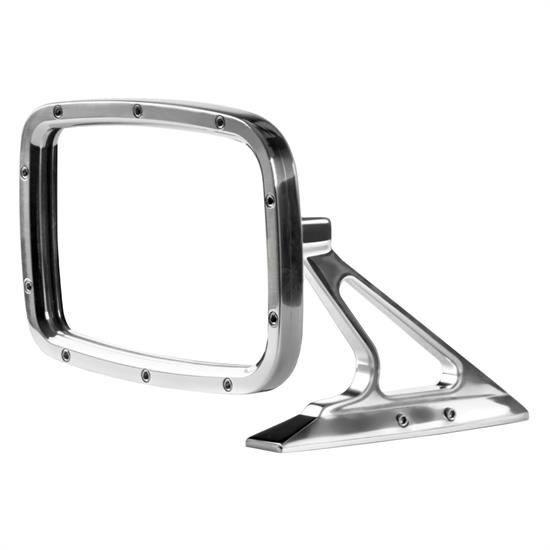 Rectangular Billet Exterior Rear View Mirror, Convex Glass