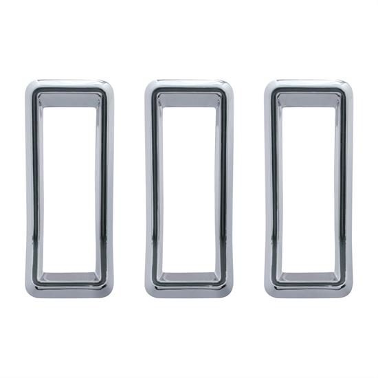 United Pacific F67805 Tail Light Bezels, 68 Mustang, Chrome/Black