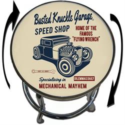 Busted Knuckle Garage 09-BKG-86-RDDVL Speed Shop Barstool