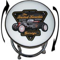 Busted Knuckle Garage 09-BKG-86-RODW Hot Rod White Barstool