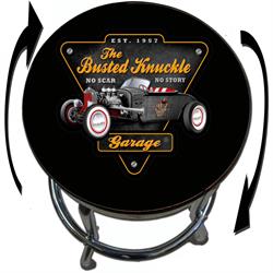 Busted Knuckle Garage 09-BKG-86-RODBLK Hot Rod Black Barstool