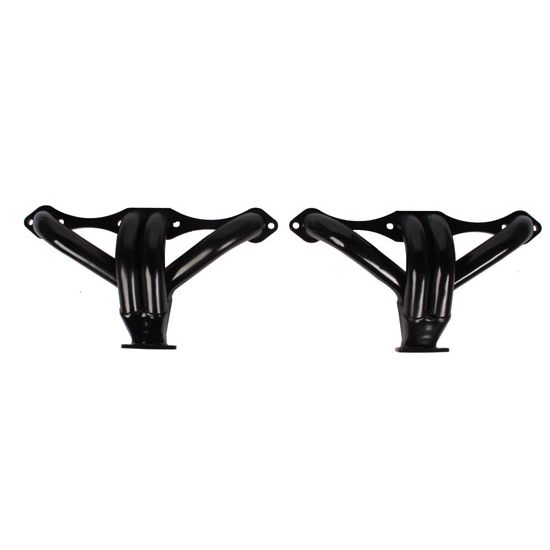 Tight-Fit Small Block Chevy Block Hugger Headers, Black Painted