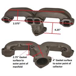 Smoothie Rams Horn Exhaust Manifolds, Small Block Chevy, Chrome