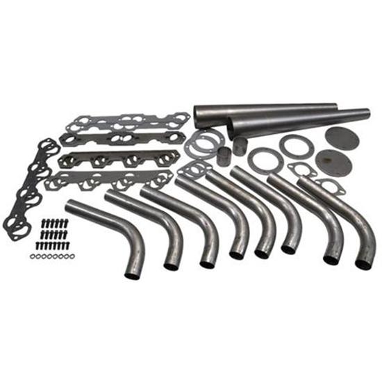Small Block Ford Lake Style Header Kit, 1-5/8 Tube, 3-1/2 Inch Cone