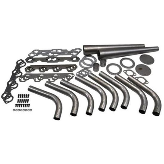 Small Block Ford Lake Style Header Kit, 1-5/8 Tube, 4 Inch Cone