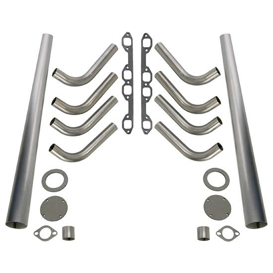 Ford 292-312 Y-Block Lake Style Header Kit, 1-5/8 Tube, 3-1/2 In Cone