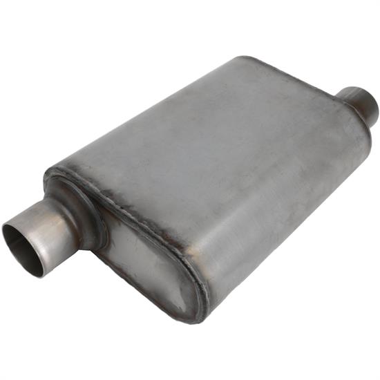 Stainless Steel Chamber Muffler, 2.50 Inch, Offset/Offset
