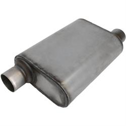 Stainless Steel Chamber Muffler, 2.50 Inch, Offset/Offset
