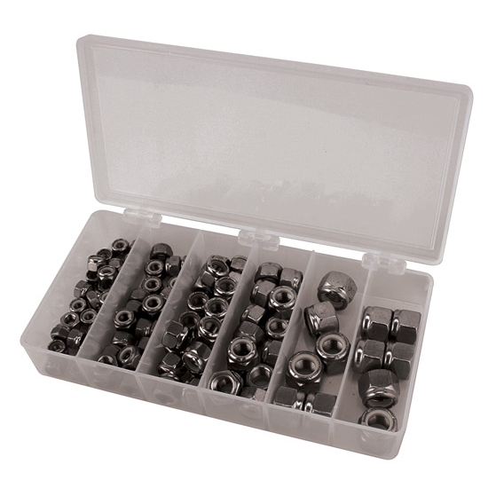 Stainless Steel Nylock Nut Kit, Fine Thread