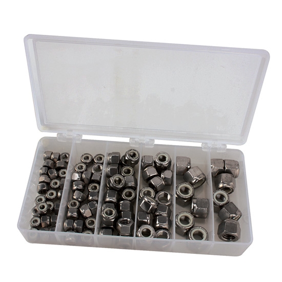 Stainless Steel Nylock Nut Kit, Coarse Thread