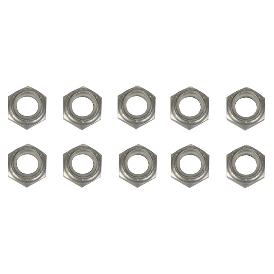 1/2 Inch Aluminum Nylock Bolt Nuts, 10 Pack