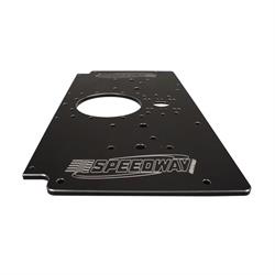 Speedway Small Block Chevy Aluminum Rear Motor Plate, Black