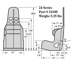 Kirkey Junior 24 Series 8 Degree Aluminum Racing Child Youth Seat