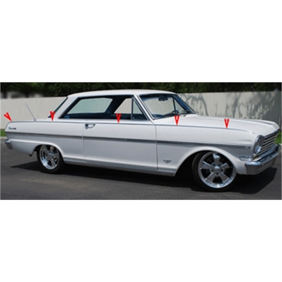 Garage Sale - Top Body Trim Moldings, 1963-64 Nova SS, 8-Piece Set