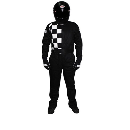 Finishline 2-Layer SFI-5 Fire Retardant Racing Suit, Black XL