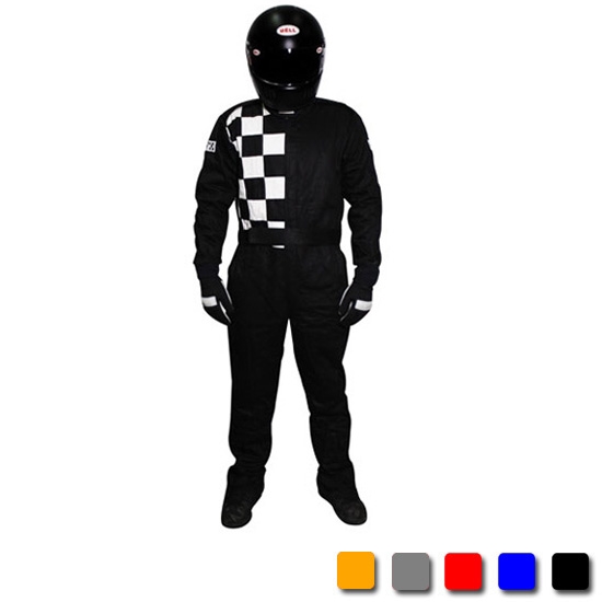 Finishline 2-Layer SFI-5 Fire Retardant Racing Suit, Black XXXL