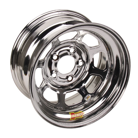 AERO 52 Series 15x8 Chrome Wissota Certified Wheel-4 Offset, 5x5