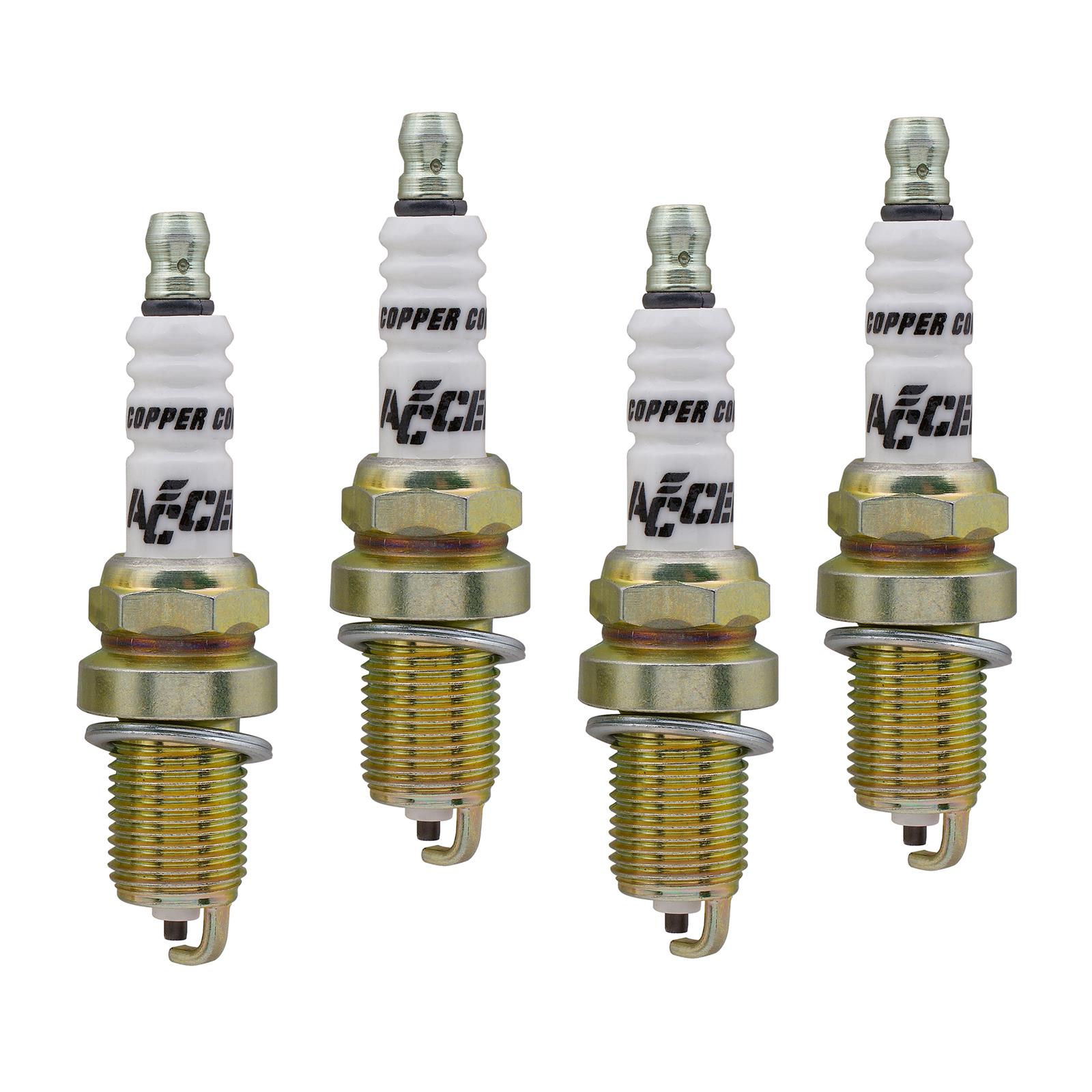 Without Resistor, Copper Electrode Core and Tip Material, Shorty Plug, Set of 4