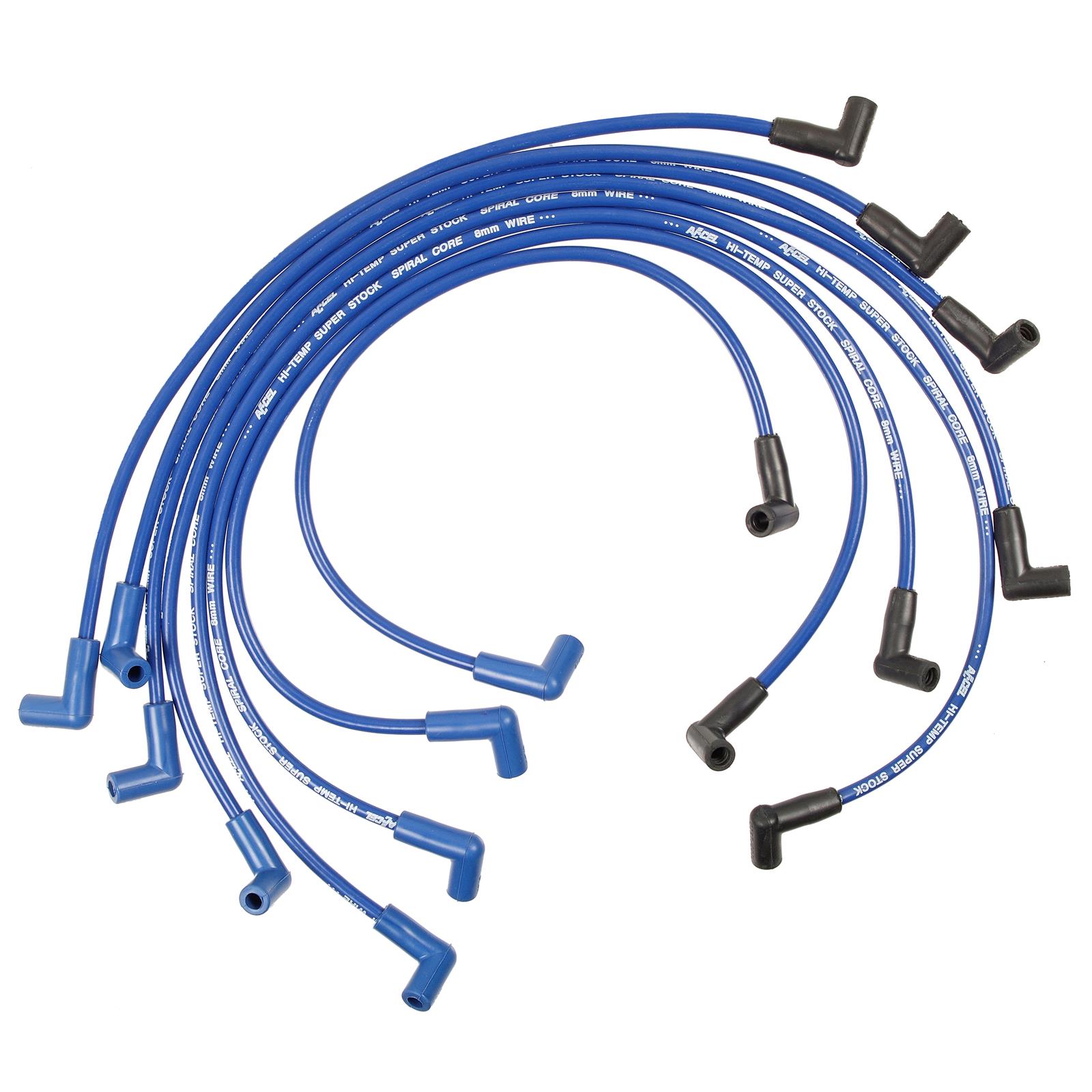 ACCEL 5048B Super Stock Spiral Core Race Wire Set, 8MM, Blue