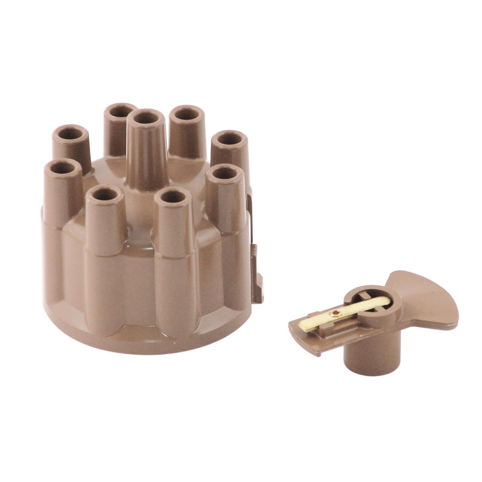 MSD 8442 Distributor Cap And Rotor Kit Brass Terminals Points Style Cap