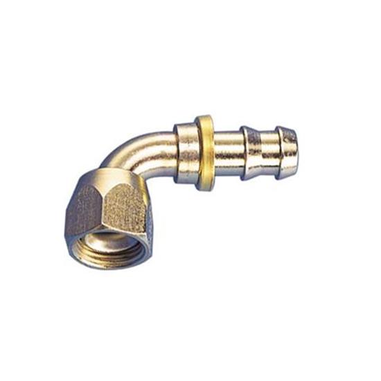 Socketless Reusable PushOn Hose End for 4 AN Fitting, 90 Degree