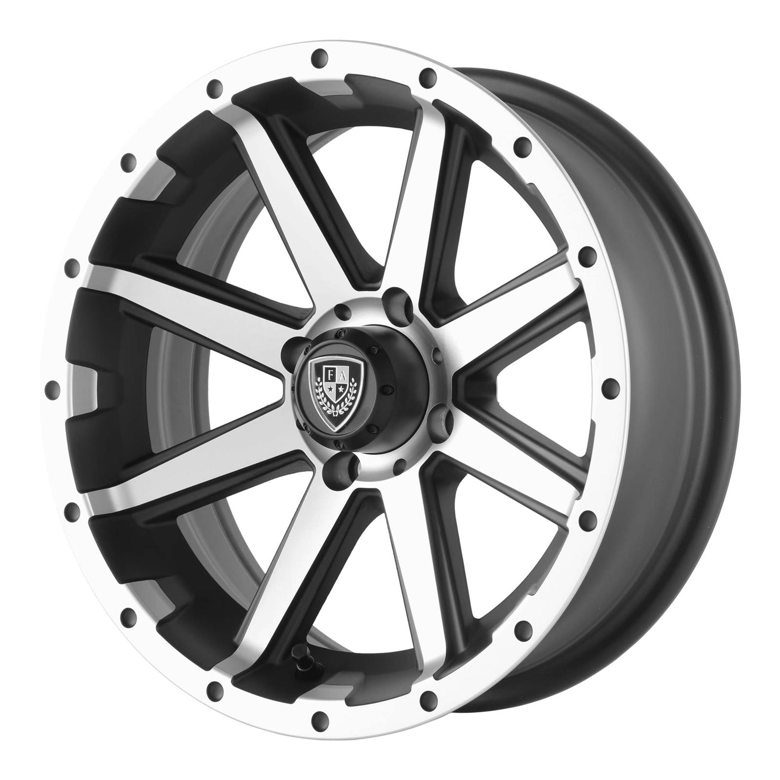 FAIRWAY ALLOYS FA136 REBEL Machined Matte Black Wheel (14 x 6.5 inches /4 x 70 mm, -23 mm Offset)