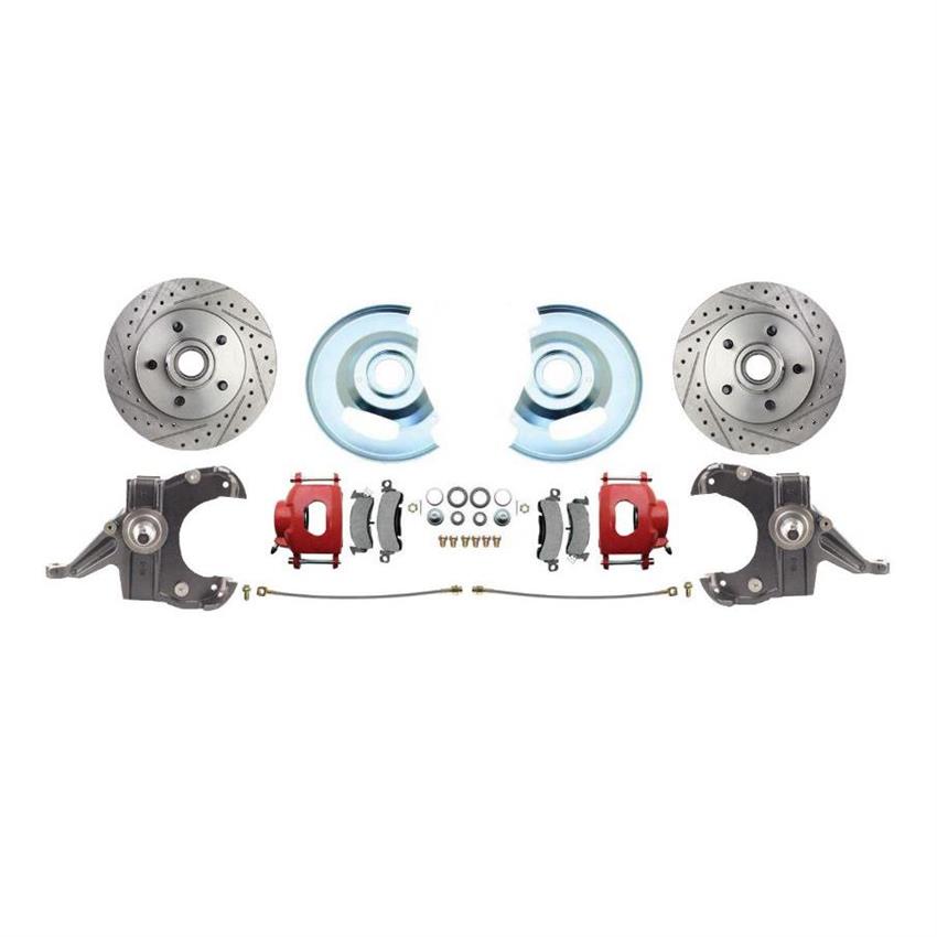 Speedway 73-87 GM Truck Disc Brake Kit Red Calipers