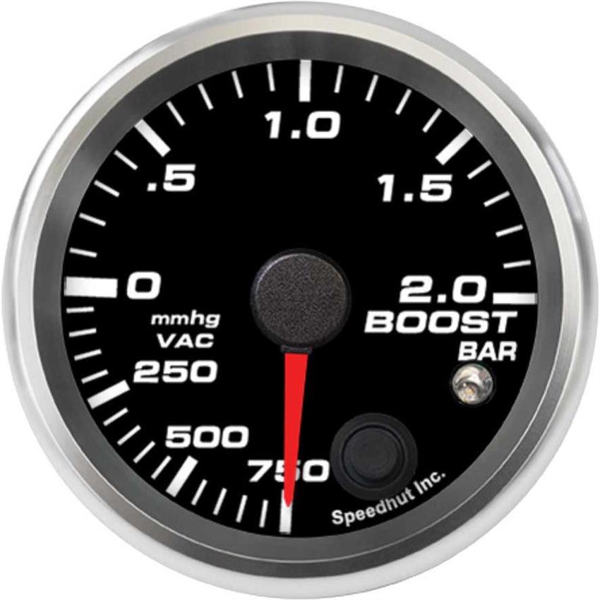 Speedhut 2-5/8" 750mmhg-0-2.0 Bar Boost/Vac w/ Warning (R25-BV5-REV)