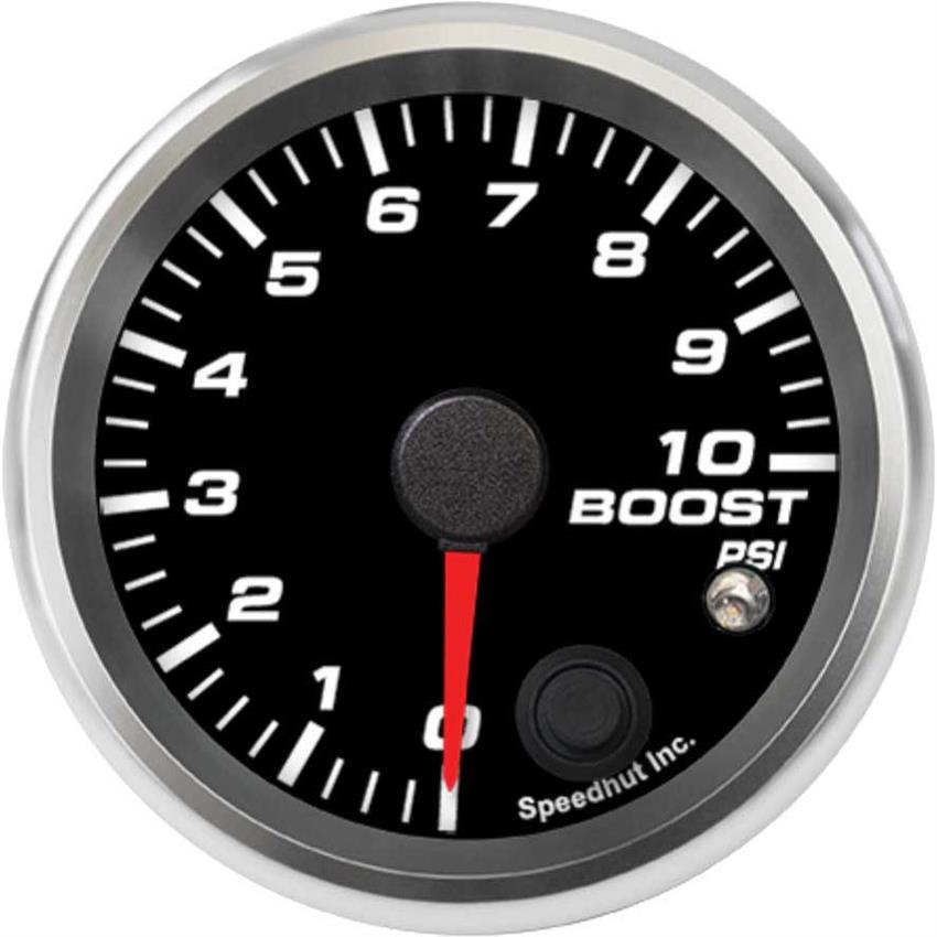 Speedhut 2-5/8" 0-10 PSI Boost Gauge w/ Warning (R25-B1-REV)