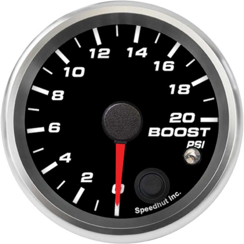Speedhut 2-5/8" 0-20 PSI Boost Gauge w/ Warning (R25-B3-REV)