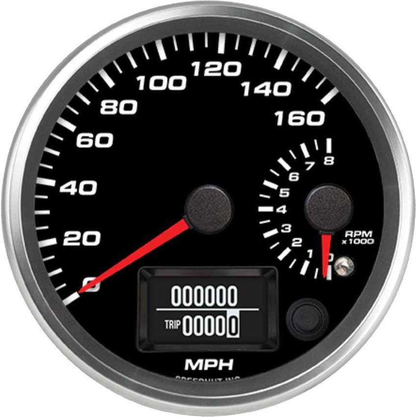 Speedhut 4" 160 mph GPS Speedometer / 8K Tachometer Gauge (R4-DS4-REV)