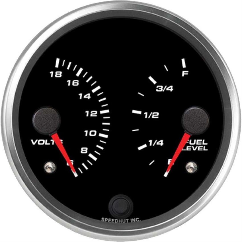 Speedhut 4" Volts / Fuel Level Dual Gauge (R4-DG2-REV)