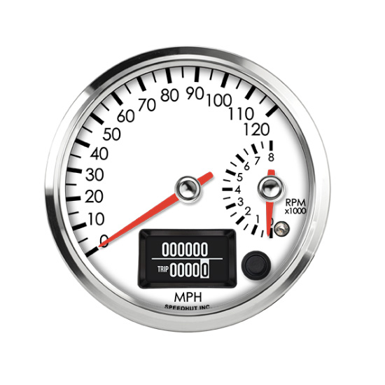 Speedhut 4" 120 mph GPS Speedometer / 8K Tachometer Gauge (R4-DS2-LEG)