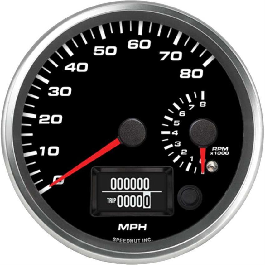 Speedhut 4-1/2" 80 mph GPS Speedometer / 8K Tachometer (R45-DS9-REV)